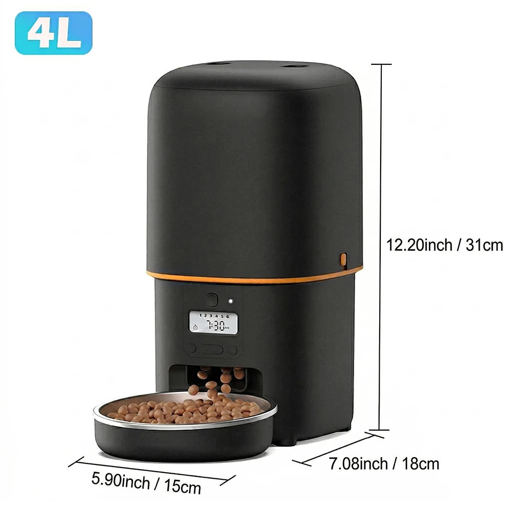 Nityers Automatic Cat Feeder With Timed Dispenser And Stainless Bowl