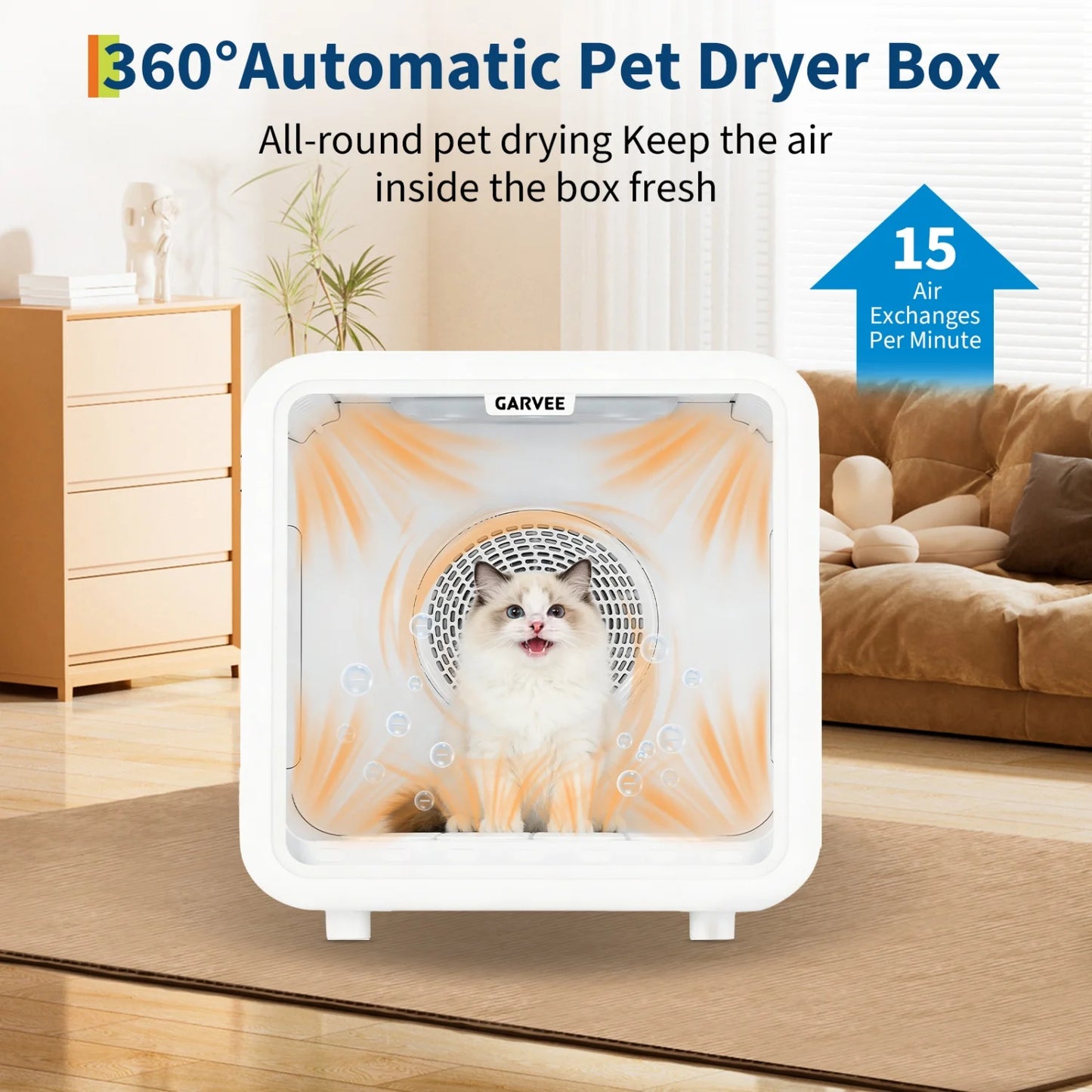 HiMISS Automatic Pet Drying Box 360 Degree Smart Temperature Control