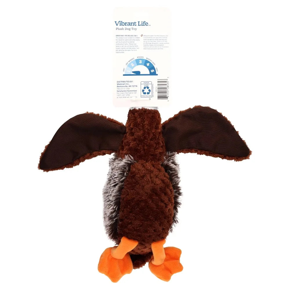 Duck Plush Dog Toy With Honking Squeaker For Interactive Chew And Teething