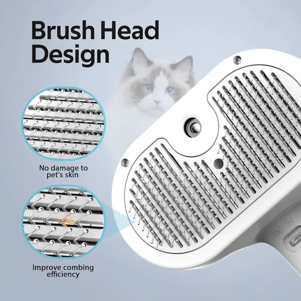 Pet Grooming Brush With Mist Spray Deshedding Tool For Dogs