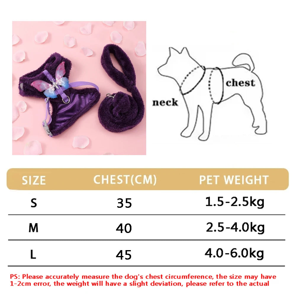 Breathable Cat Harness Set Butterfly Design With Leash