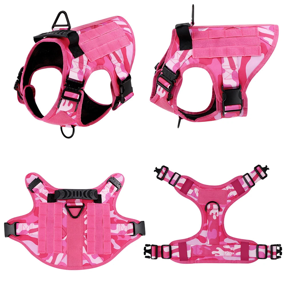 Military Camouflage Dog Harness Adjustable Nylon Vest