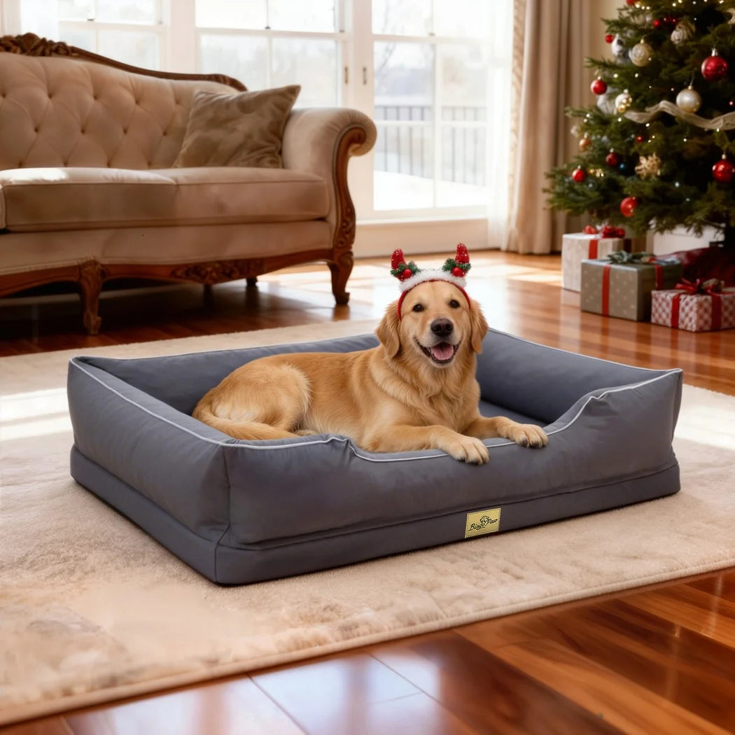 BORWART CN Large Orthopedic Dog Bed Sofa With Bolster Sides