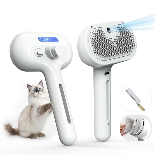 Pet Grooming Brush With Mist Spray Deshedding Tool For Dogs