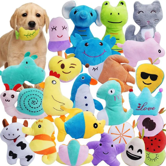 26 Pack Dog Toys Squeaky Bundle With Cute Animal Shapes