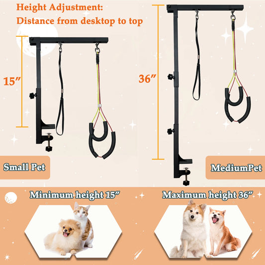 Adjustable Dog Grooming Arm With Clamp And Loops Accessory