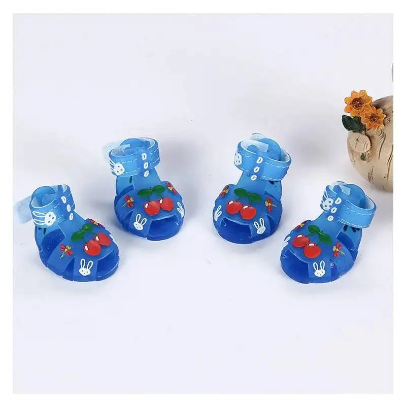 Silicone Summer Dog Sandals Nonslip Jelly Style Waterproof Puppy Shoes