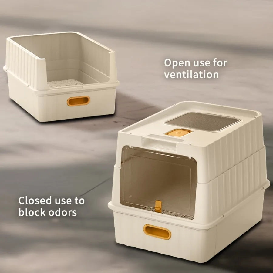 Drawer Style Enclosed Cat Litter Box With Pull Out Tray