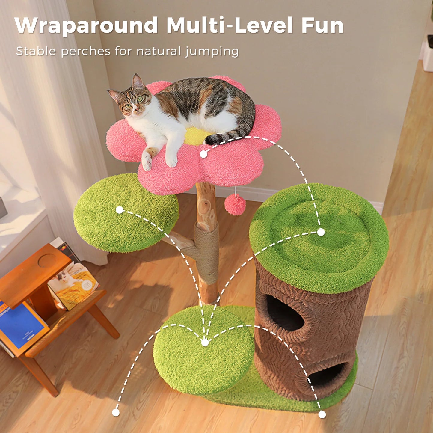 PAWZ Road Large Cat Tree Tower With 4 Luxurious Condos