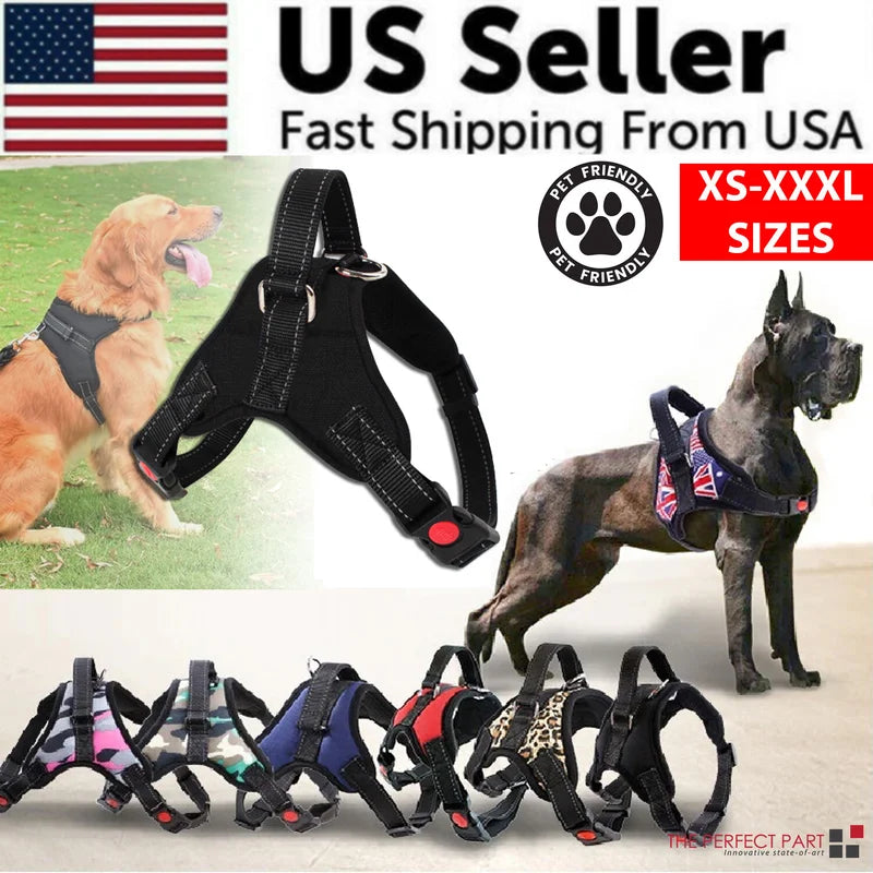 No Pull Dog Harness Reflective Adjustable Vest With Top Handle