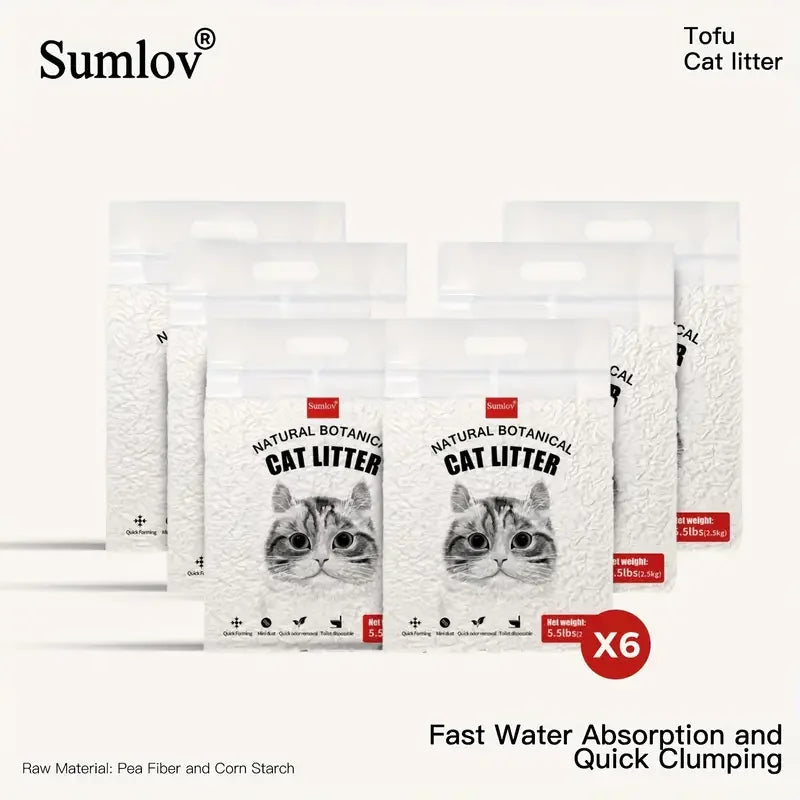 Sumlov Tofu Cat Litter Natural Botanical Dust-Free Flushable Odor Control