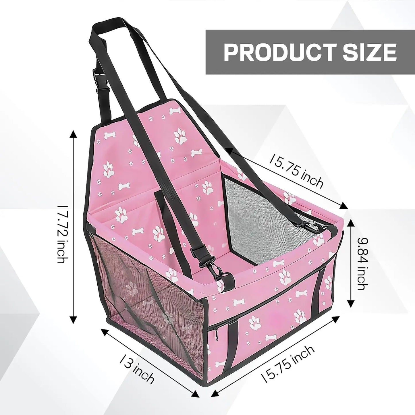 Waterproof Pet Car Seat For Small Dogs Cats Oxford Booster With Seatbelt