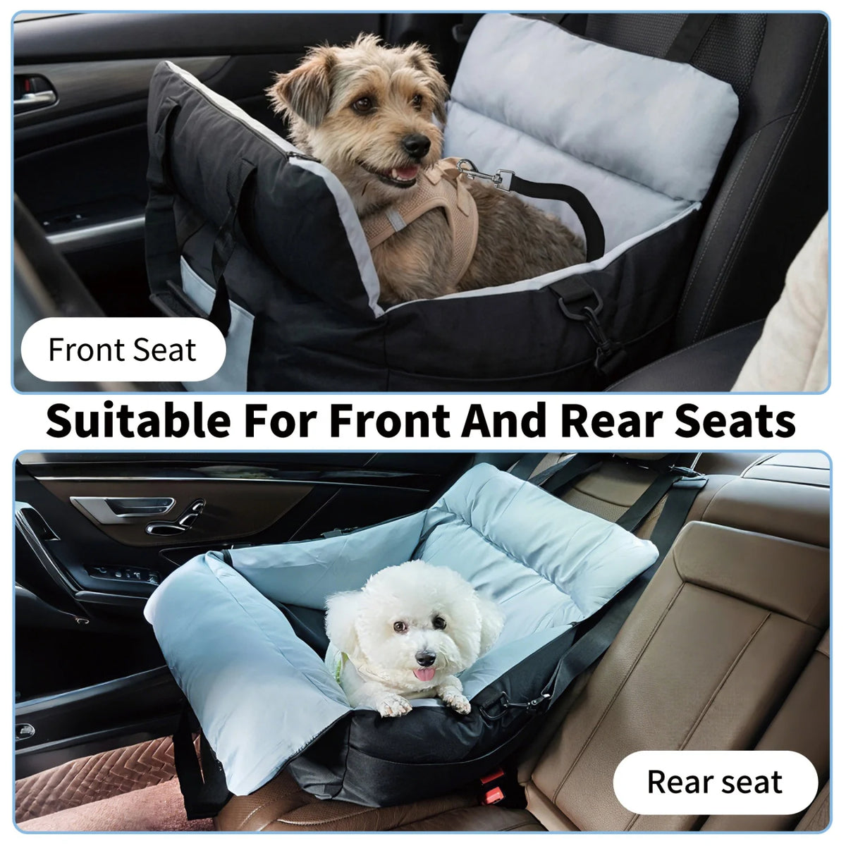 BINGOPAW Dog Car Seat Washable Booster With Safety Belt