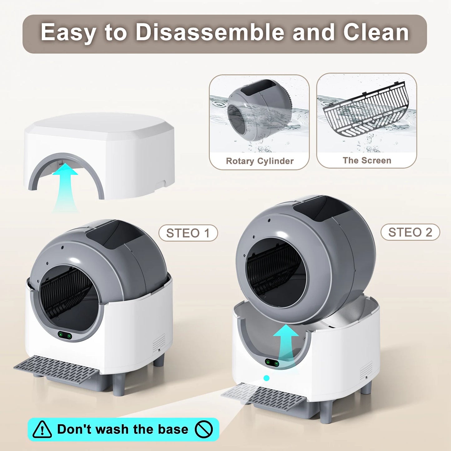 Ellenpent Automatic Self Cleaning Litter Box With App Control
