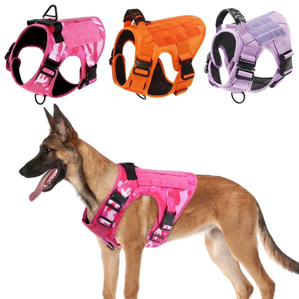 Military Camouflage Dog Harness Adjustable Nylon Vest