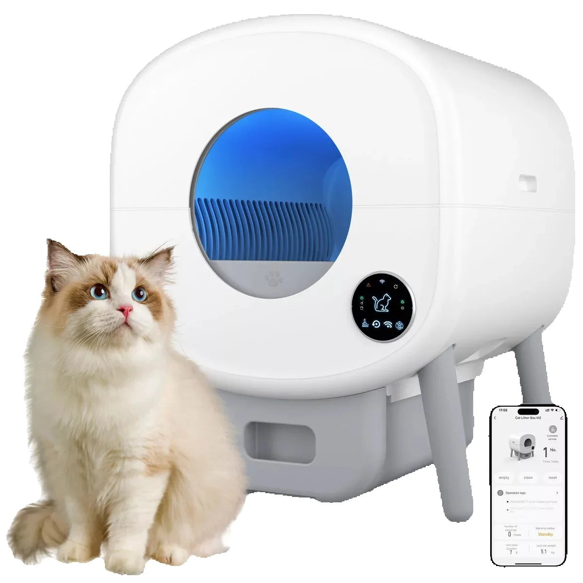 Self Cleaning Cat Litter Box With App Control And Protection