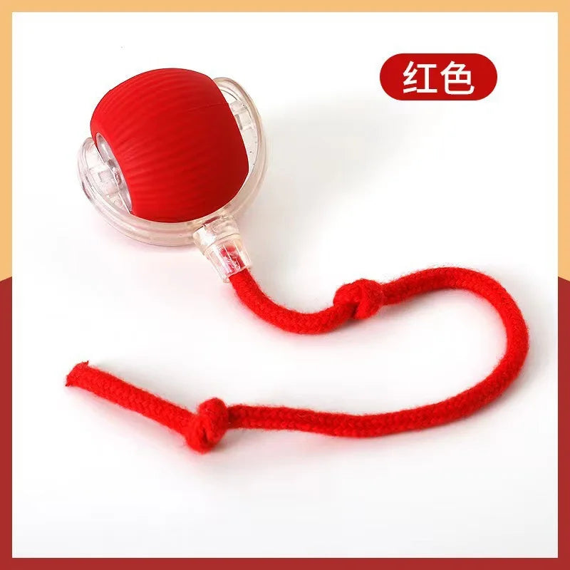 Interactive LED Cat Toy Ball With Adjustable Speed Rope Tail