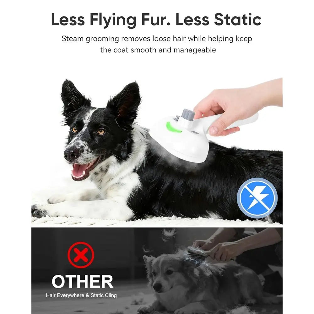 Pet Steam Brush Grooming Comb With Gentle Mist For Shedding