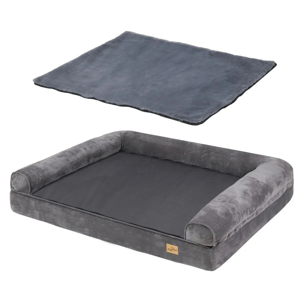 BORWART Calming Orthopedic Memory Foam Dog Bed With Removable Cover