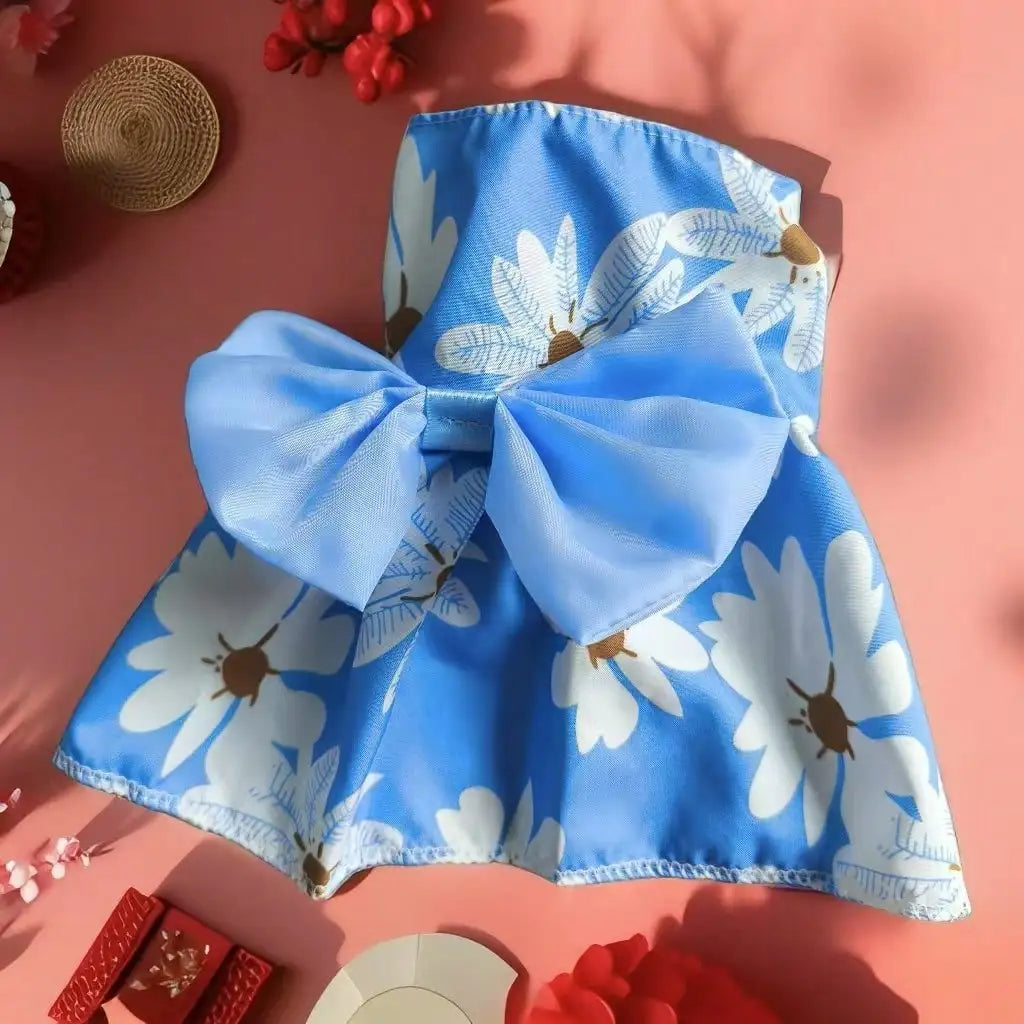 Vibrant Floral Fruit Pattern Pet Dress For Cats And Dogs