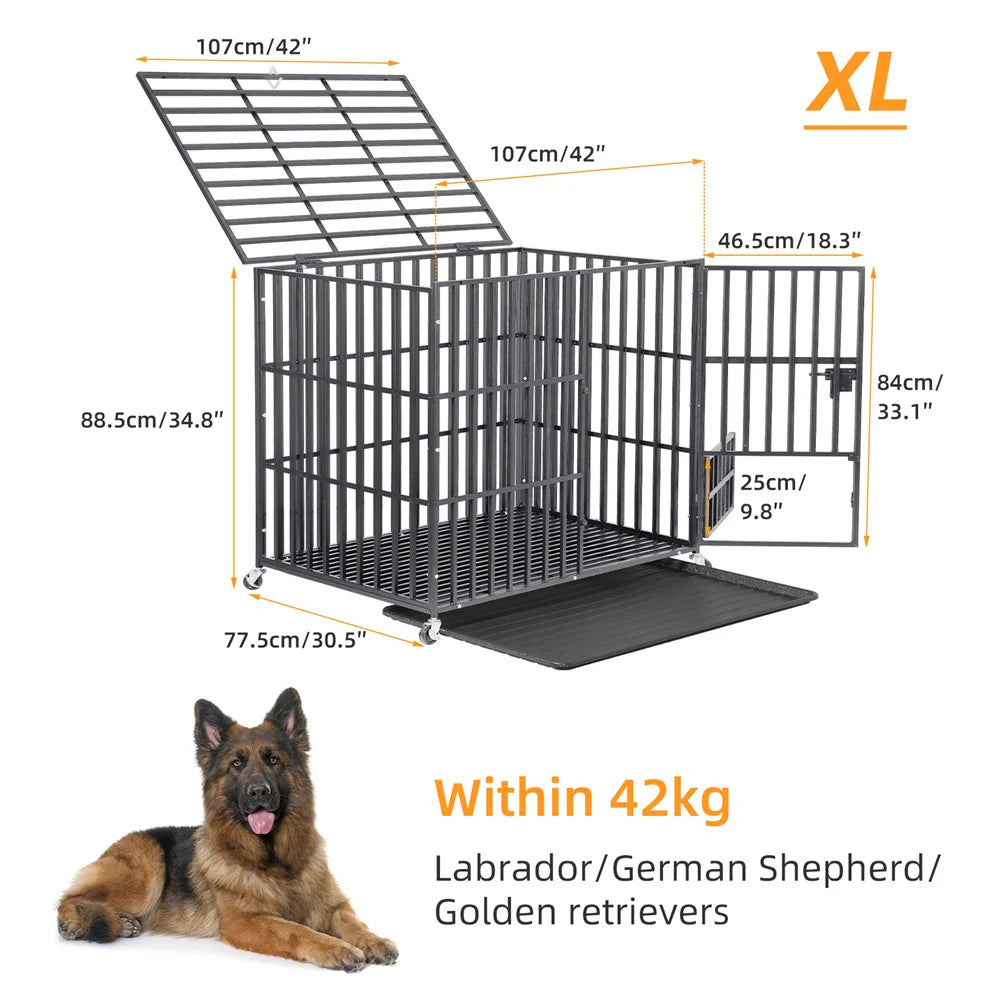 Borwart Heavy Duty Dog Crate Chew Resistant Square Tube Kennel