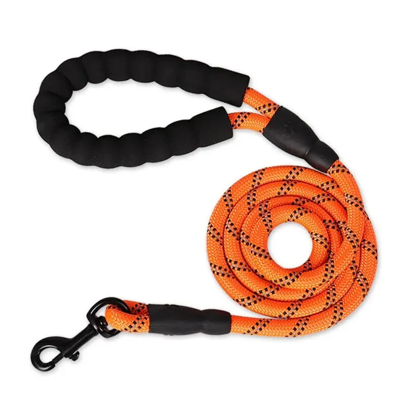 Reflective Nylon Dog Leash With Padded Handle For Safety