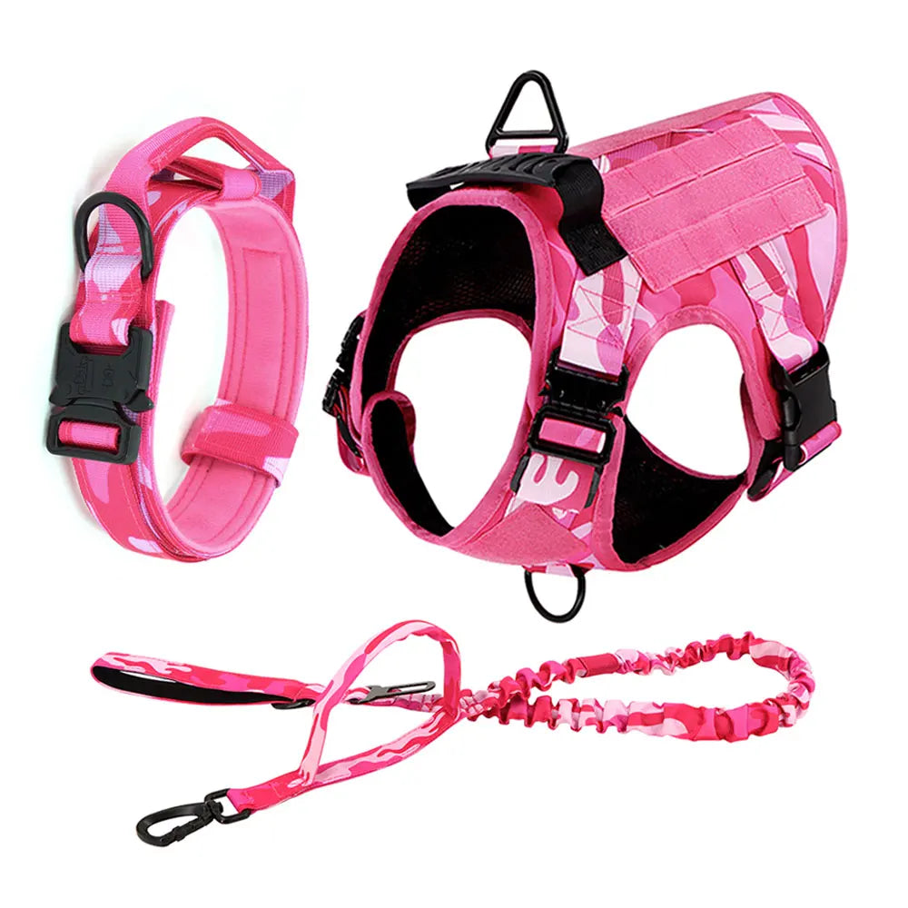 Military Camouflage Dog Harness Adjustable Nylon Vest