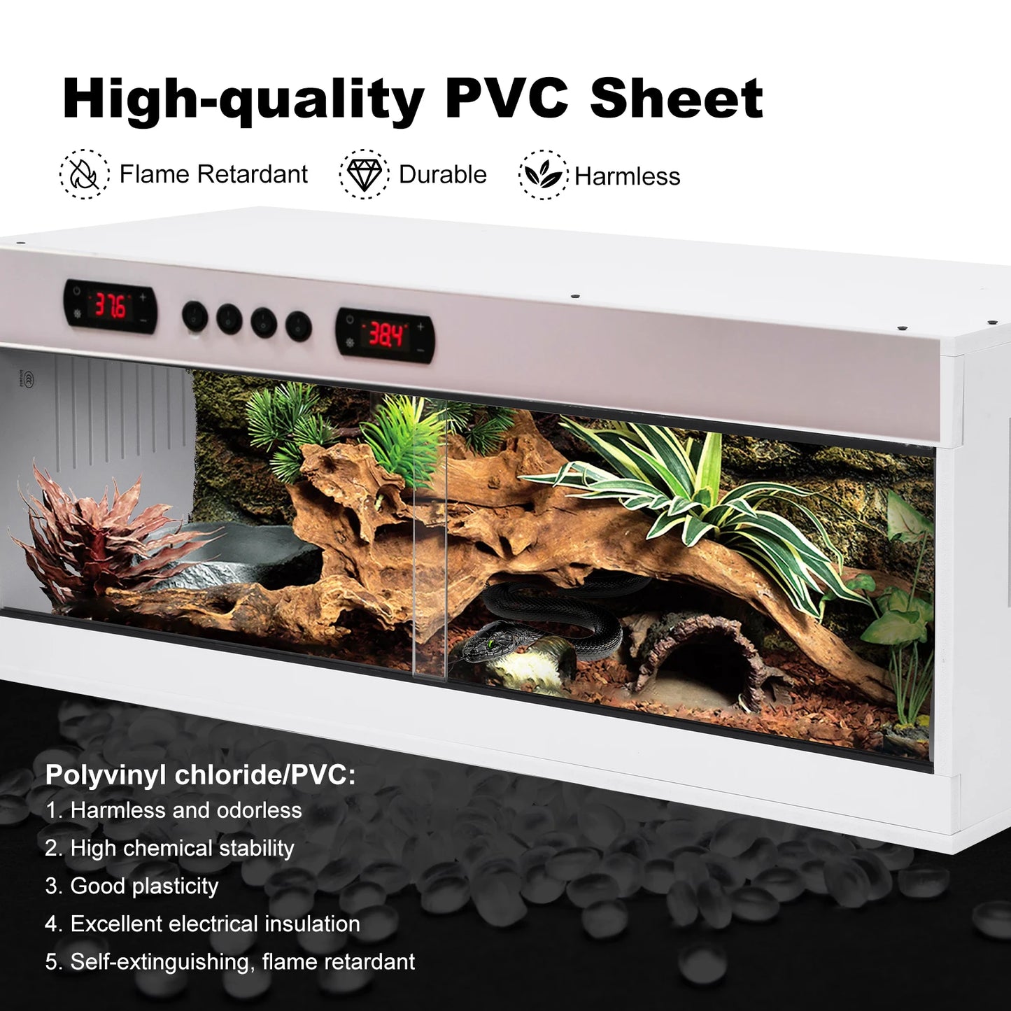 Stackable Reptile Terrarium PVC Bearded Dragon Enclosure For Pets