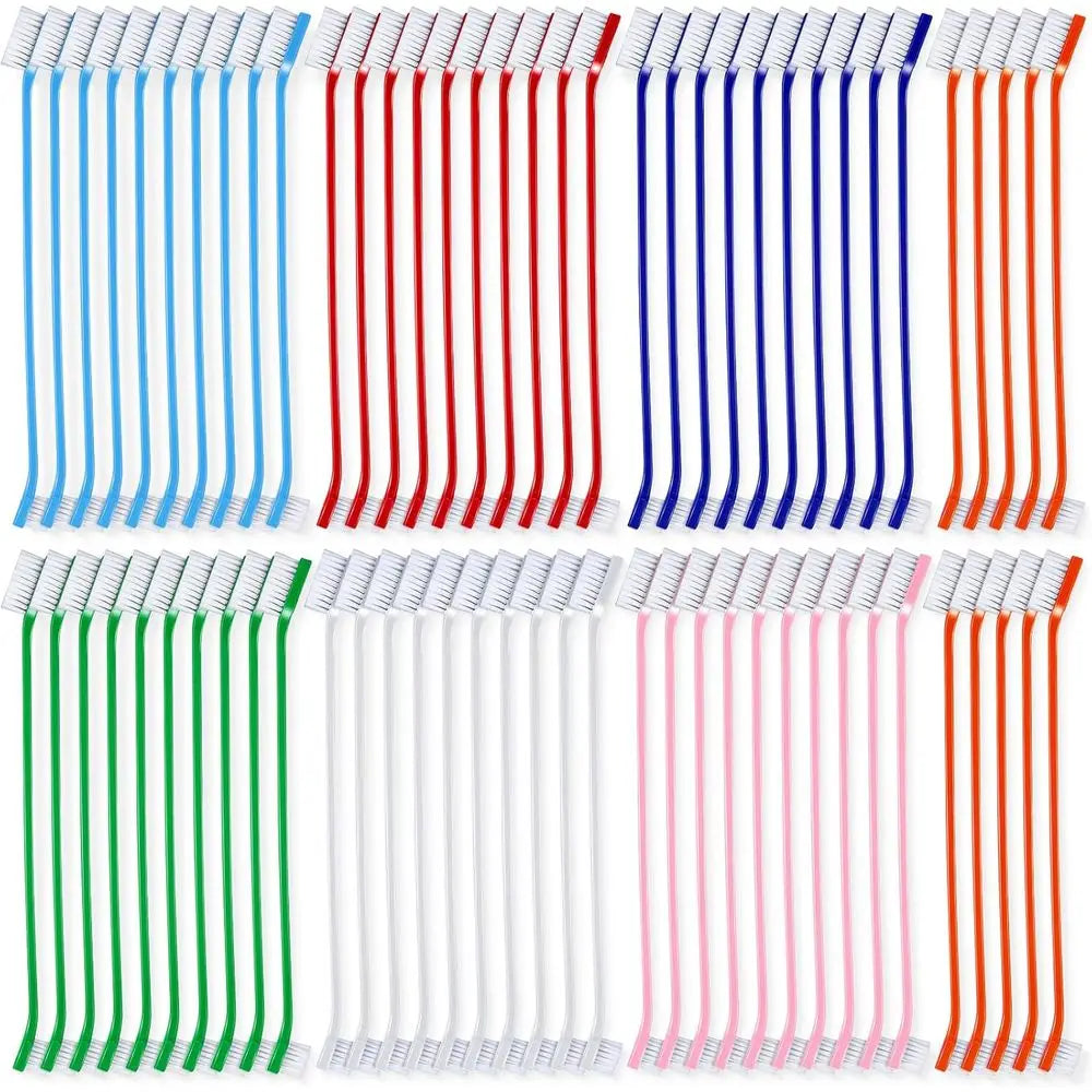 Dog Toothbrush Kit 70-Piece Dual-Head Pet Toothbrush Set