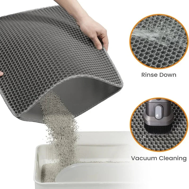Cat Litter Mat Waterproof Double Layer Nonslip Washable Pad