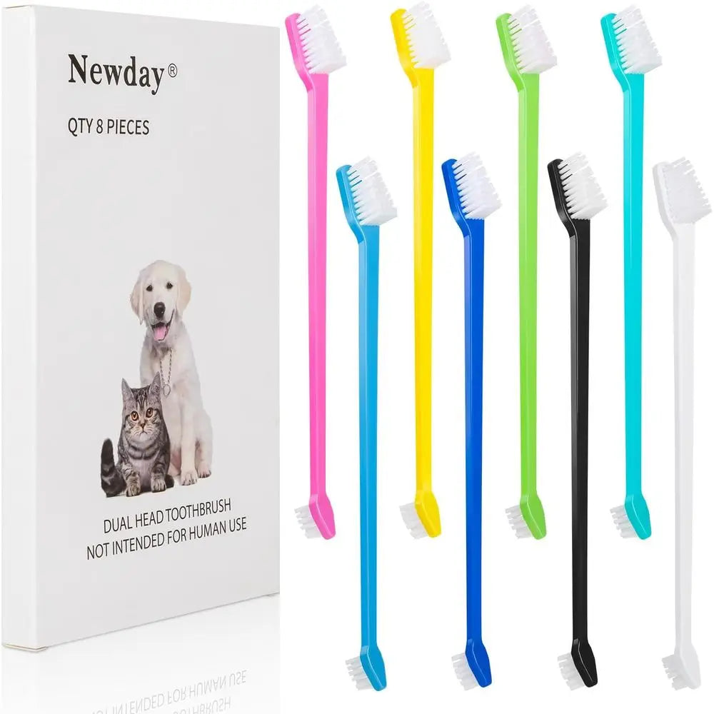 Dog Toothbrush 8-Pack Dual Head Soft Bristles For Pets