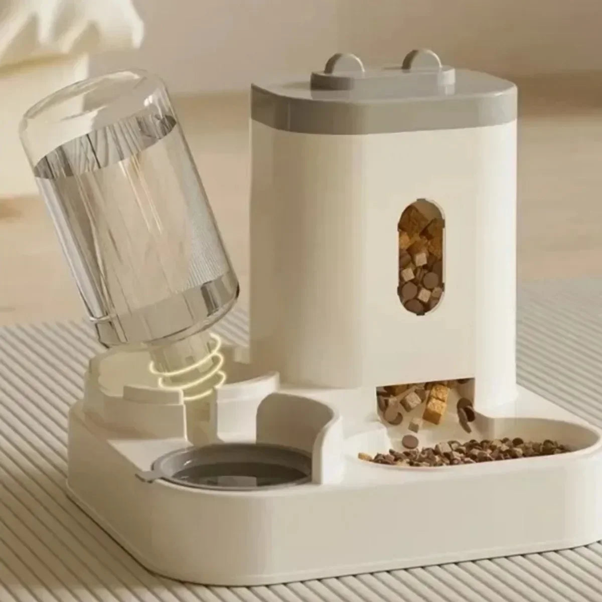 Automatic Pet Feeder And Water Fountain Bowl With Large Capacity