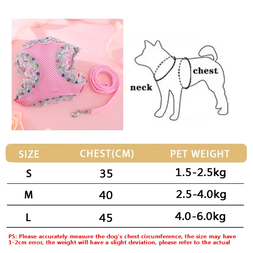 Breathable Cat Harness Set Butterfly Design With Leash