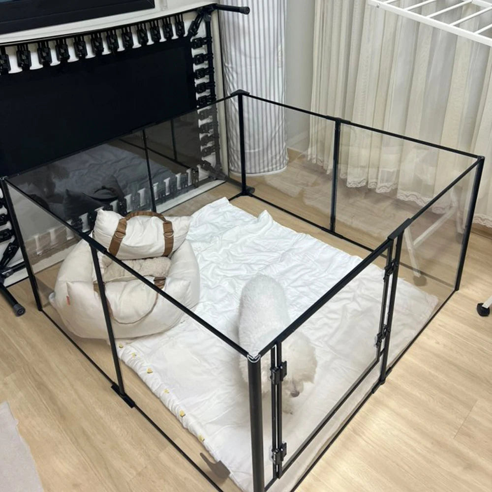 Borwart Acrylic Pet Playpen With Aluminum Frame For All Pets