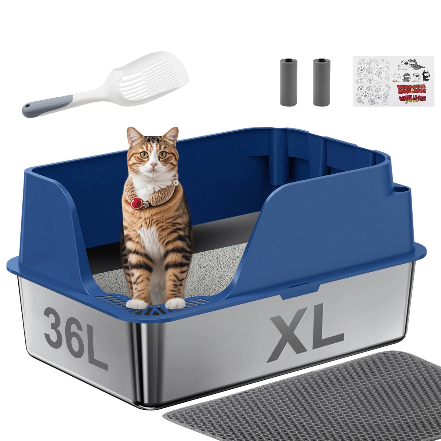 Stainless Steel Cat Litter Box With Lid Leak Proof