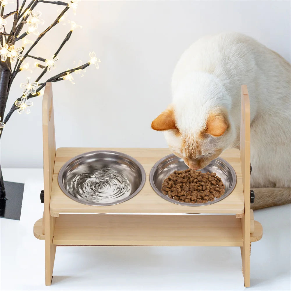 Height Adjustable Elevated Dog Bowls Stand For All Dogs