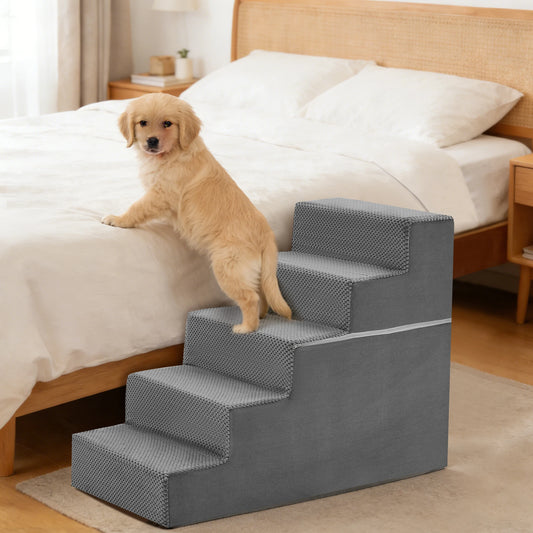 Right Angled Foam Dog Stairs Ramp 3-5 Steps Non Slip