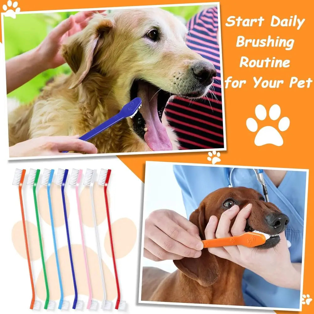 Dog Toothbrush Kit 70-Piece Dual-Head Pet Toothbrush Set