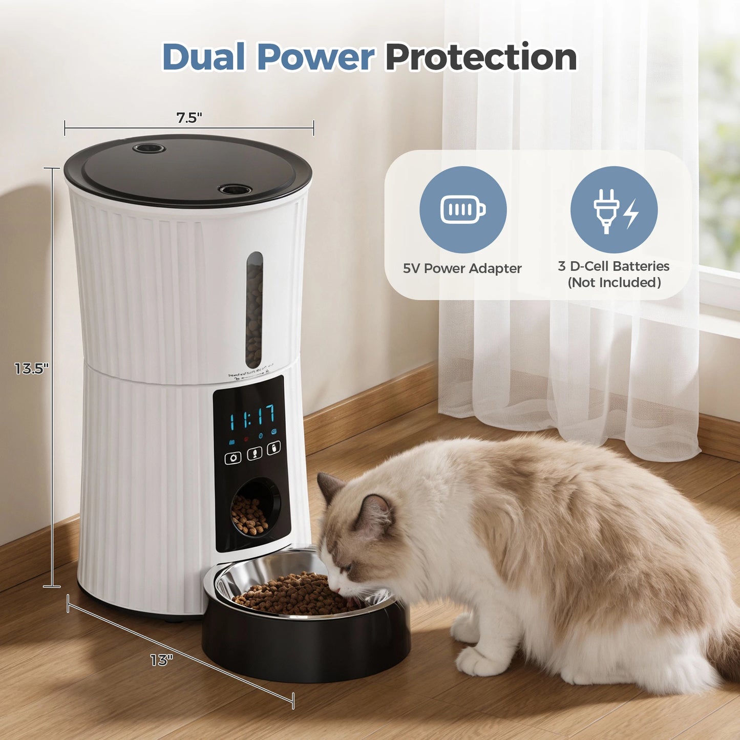 JHK WiFi Automatic Cat Feeder With App Control Smart