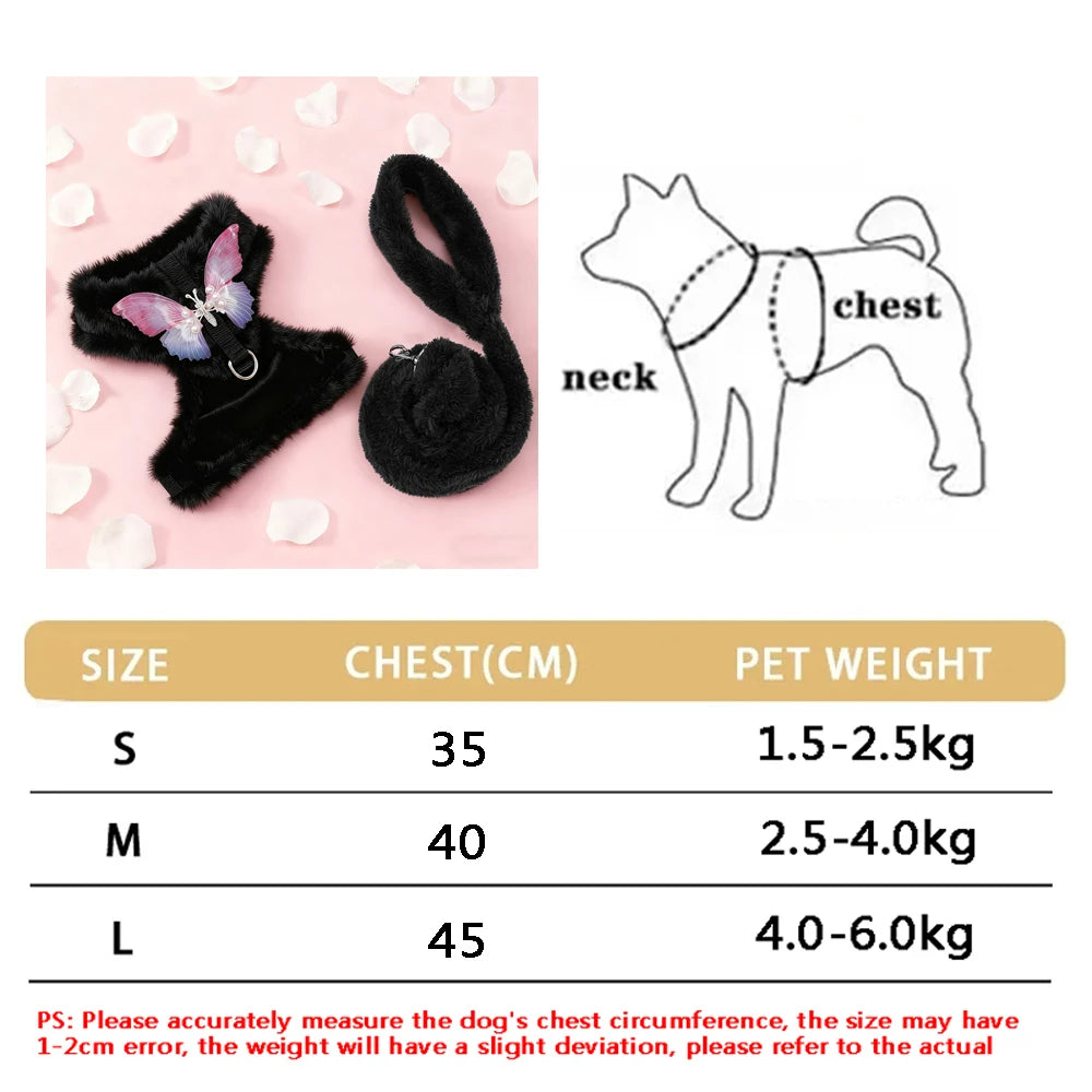 Breathable Cat Harness Set Butterfly Design With Leash