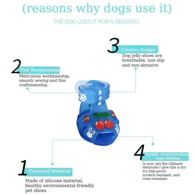 Silicone Summer Dog Sandals Nonslip Jelly Style Waterproof Puppy Shoes