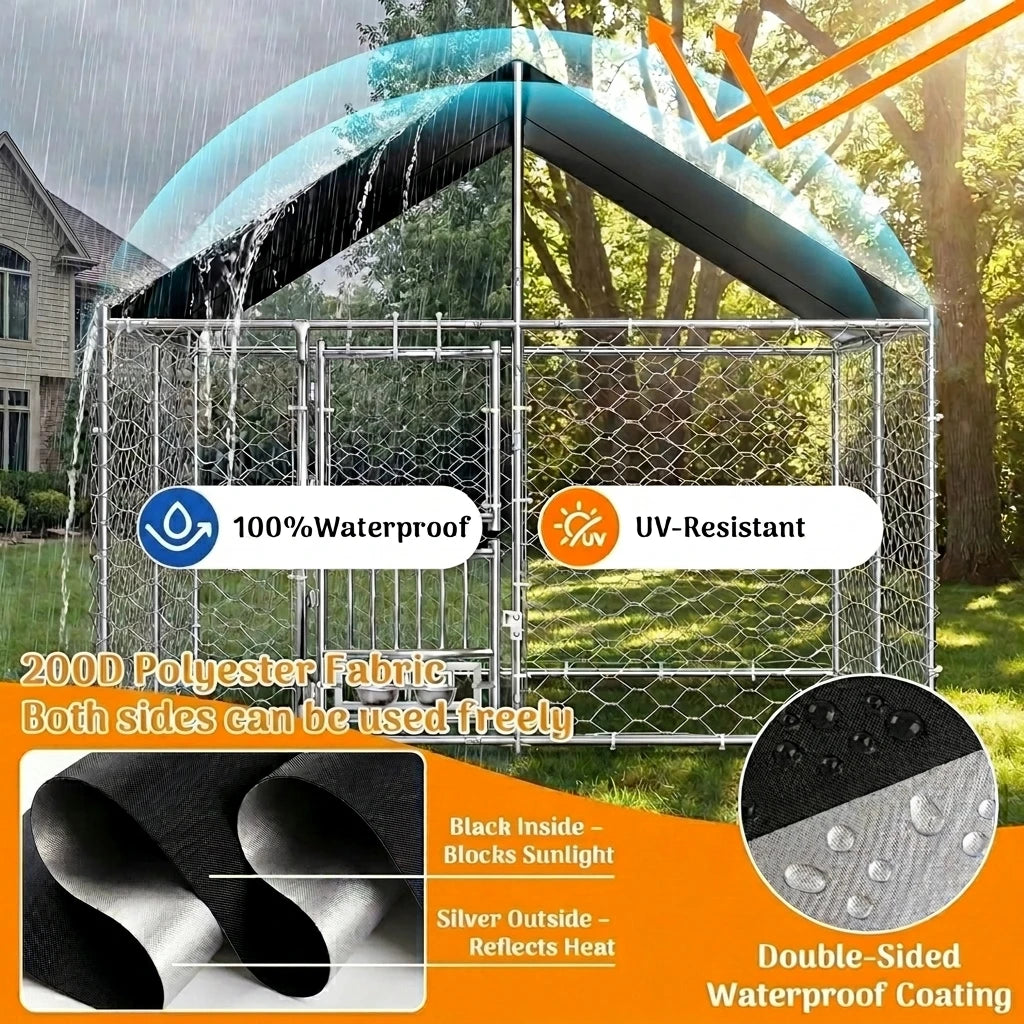 Heavy Duty Large Outdoor Dog Kennel Featuring Dual Open Doors