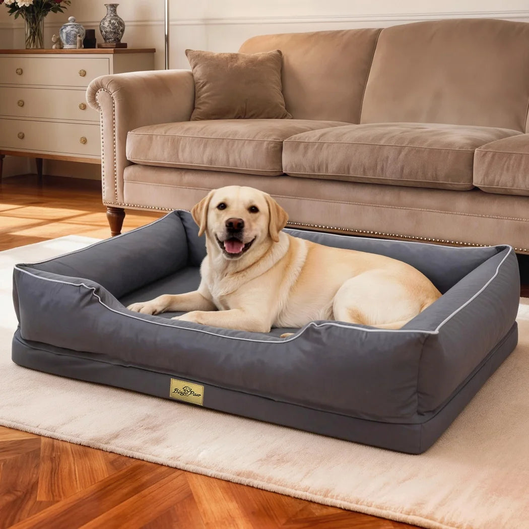 BORWART CN Large Orthopedic Dog Bed Sofa With Bolster Sides