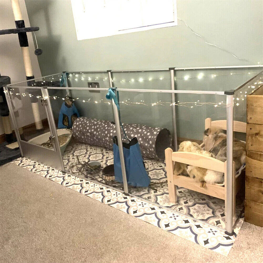 Borwart Durable Acrylic Dog Playpen And Secure Pet Enclosure