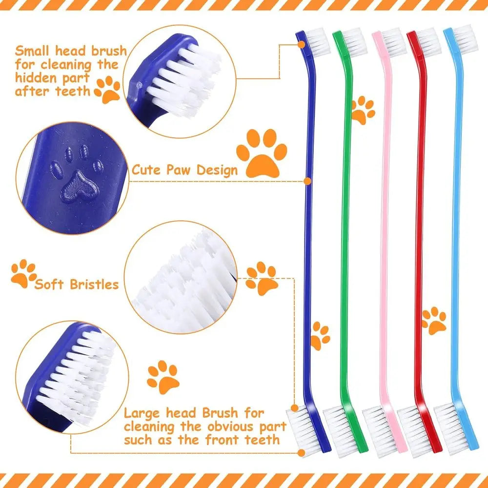Dog Toothbrush Kit 70-Piece Dual-Head Pet Toothbrush Set
