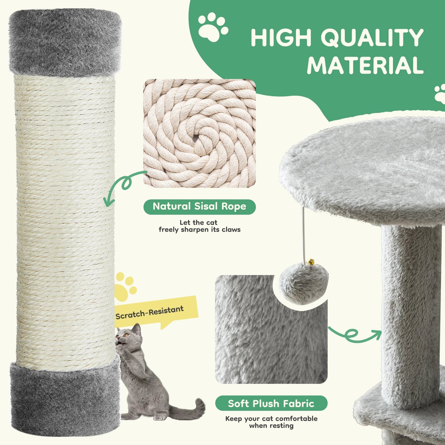 JHK 44In Cat Tree Multi Cat Climbing Tower Indoor Cats