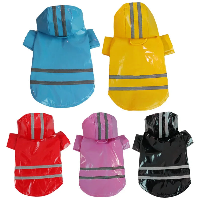 Summer Waterproof Hooded Raincoat PU For Dogs And Cats