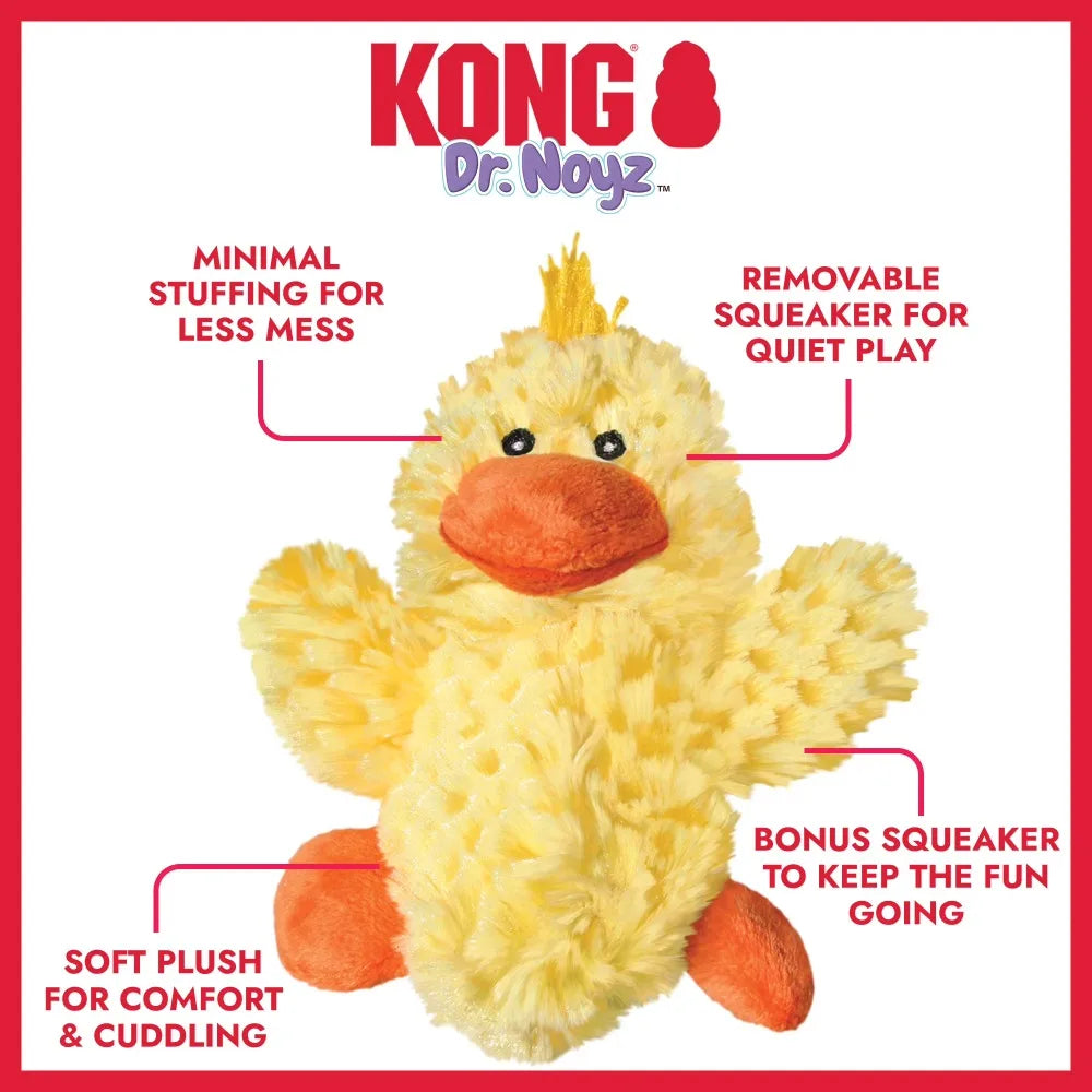 KONG Dr. Noyz Duck Squeaky Plush Dog Toy for Puppies
