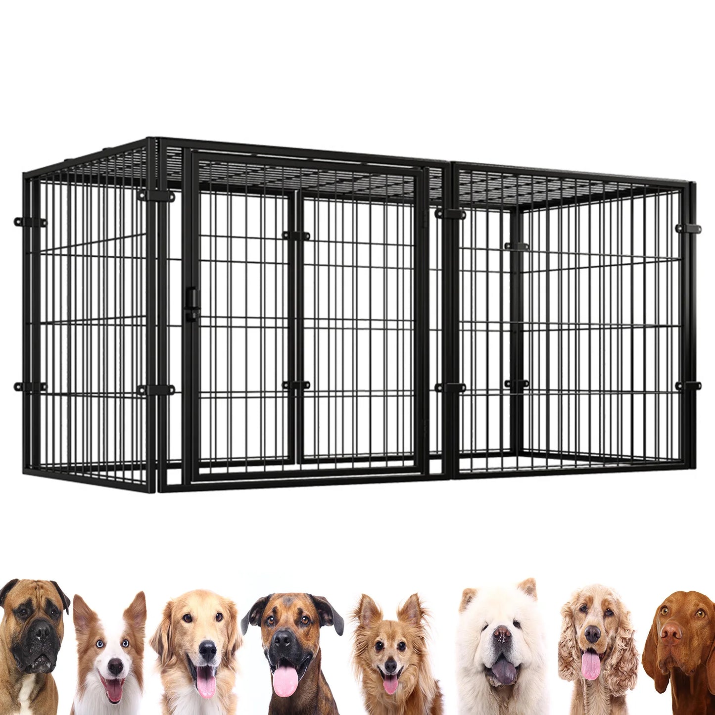 Heavy Duty Wire Dog Crates with Door Stackable Kennel Cage Puppy
