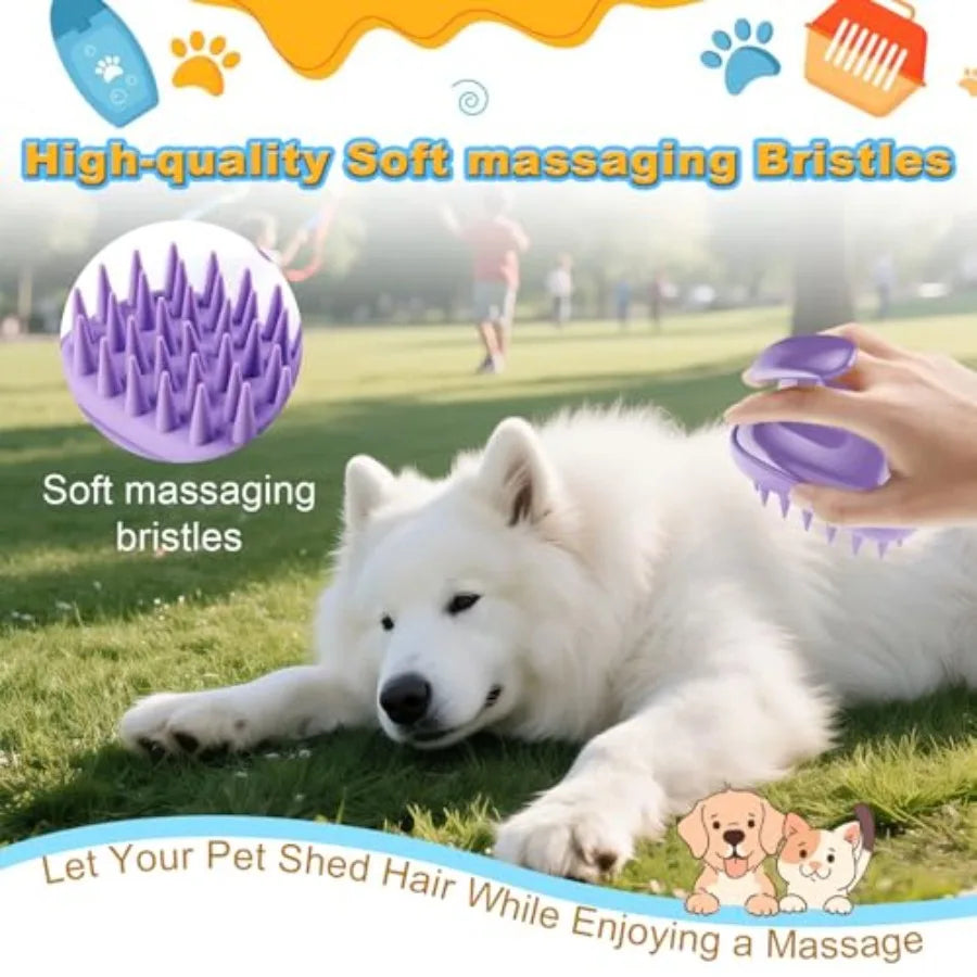 Premium Silicone Dog Grooming Brush For Bath And Massage Care